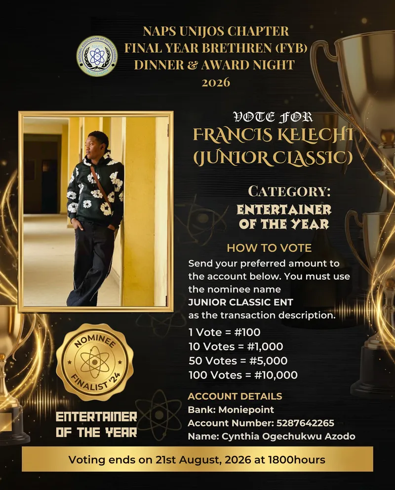 Campaign Flier for Francis Kelechi (Junior Classic)